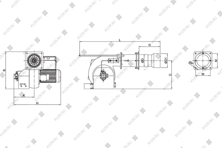 Чертеж дизельной горелки ECO 50