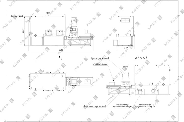 Котел на опилках 1000 кВт чертеж